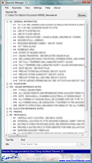 keynote_manager_7.1-1 Screen shot of the main window