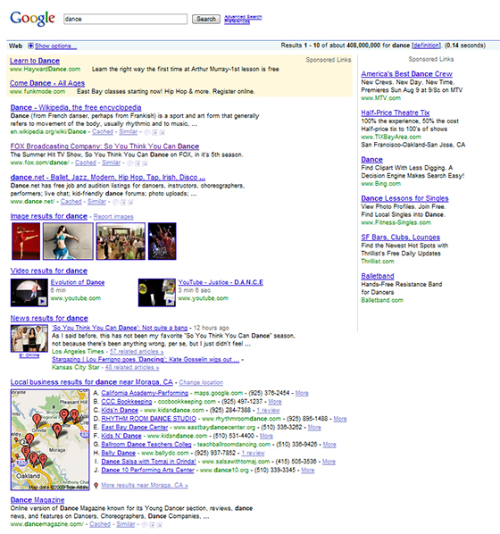Dance -  Aug 5th Google search